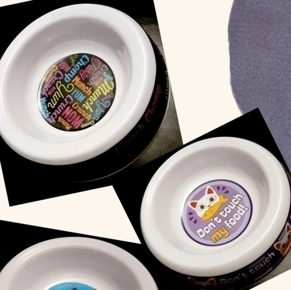 Kitty's Graphic Designs Melamine 4 Cat Bowls Bundle